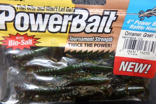 PowerBait 4`Power Bulky Rattle Hawg/Cinnamon Green Flk